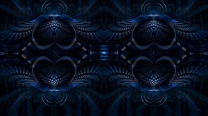 Preview wallpaper fractal, shapes, blue, abstraction, dark