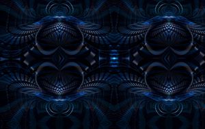 Preview wallpaper fractal, shapes, blue, abstraction, dark