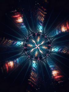 Preview wallpaper fractal, shapes, circles, composition, plexus, shine