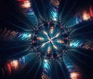 Preview wallpaper fractal, shapes, circles, composition, plexus, shine