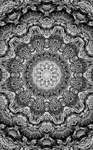 Preview wallpaper fractal, shapes, circles, abstraction, black and white