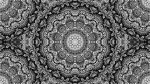 Preview wallpaper fractal, shapes, circles, abstraction, black and white