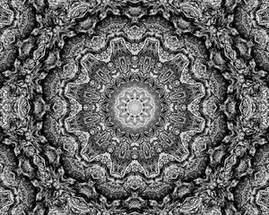 Preview wallpaper fractal, shapes, circles, abstraction, black and white