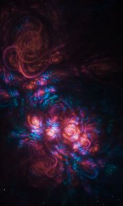 Preview wallpaper fractal, shapes, cloud, glow, abstraction, colorful