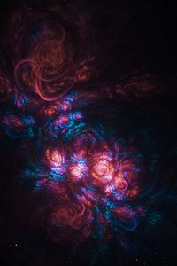 Preview wallpaper fractal, shapes, cloud, glow, abstraction, colorful