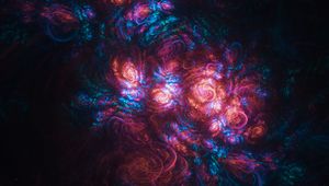 Preview wallpaper fractal, shapes, cloud, glow, abstraction, colorful