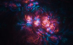 Preview wallpaper fractal, shapes, cloud, glow, abstraction, colorful