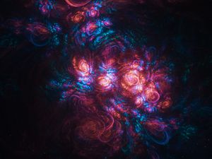 Preview wallpaper fractal, shapes, cloud, glow, abstraction, colorful