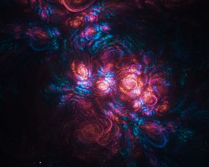 Preview wallpaper fractal, shapes, cloud, glow, abstraction, colorful