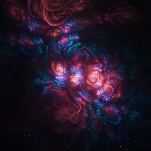 Preview wallpaper fractal, shapes, cloud, glow, abstraction, colorful