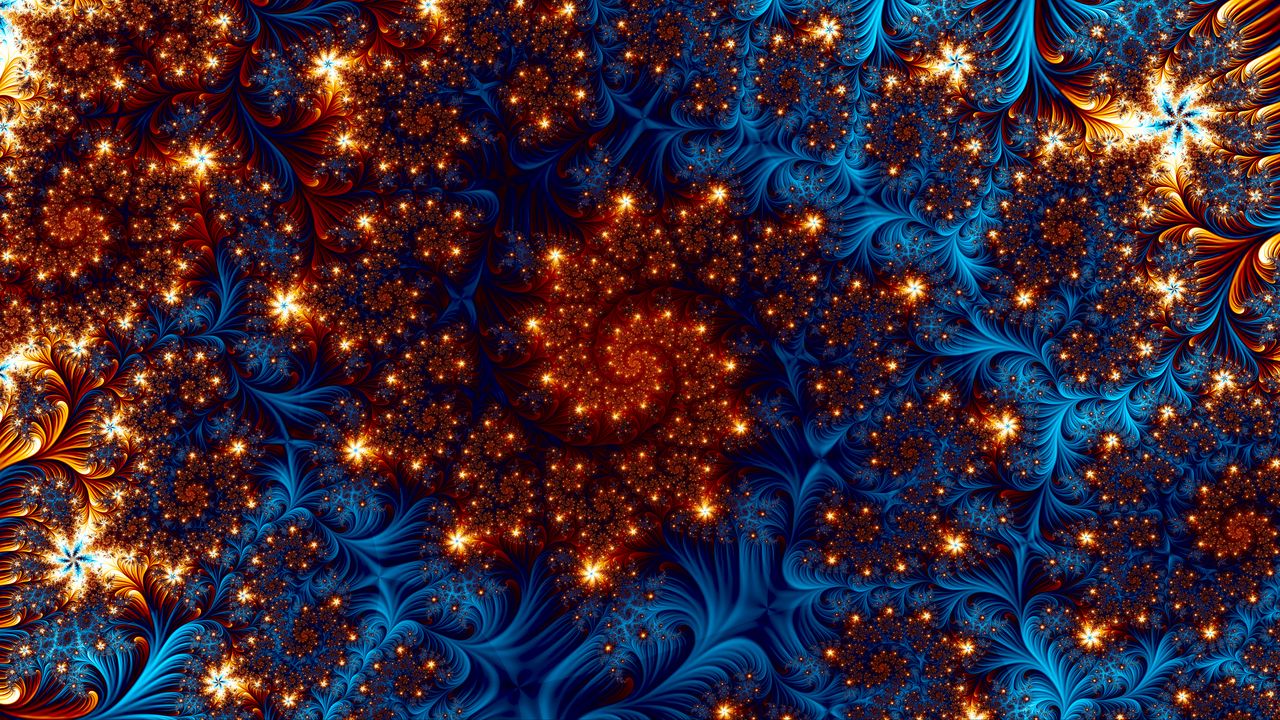 Wallpaper fractal, shapes, glare, glow, abstraction