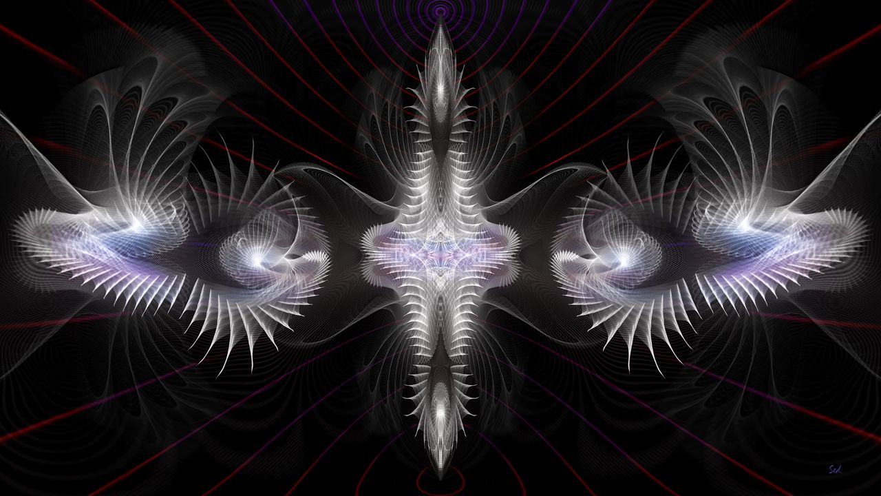 Wallpaper fractal, shapes, glow, abstraction
