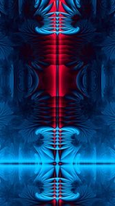 Preview wallpaper fractal, shapes, glow, abstraction, blue, red