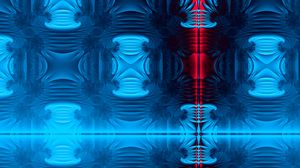 Preview wallpaper fractal, shapes, glow, abstraction, blue, red