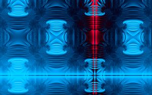 Preview wallpaper fractal, shapes, glow, abstraction, blue, red