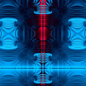 Preview wallpaper fractal, shapes, glow, abstraction, blue, red