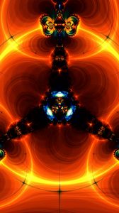 Preview wallpaper fractal, shapes, glow, orange, abstraction