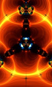 Preview wallpaper fractal, shapes, glow, orange, abstraction
