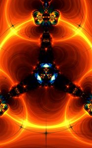 Preview wallpaper fractal, shapes, glow, orange, abstraction