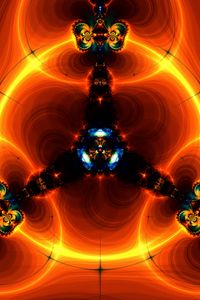 Preview wallpaper fractal, shapes, glow, orange, abstraction