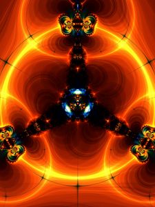 Preview wallpaper fractal, shapes, glow, orange, abstraction