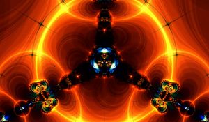 Preview wallpaper fractal, shapes, glow, orange, abstraction