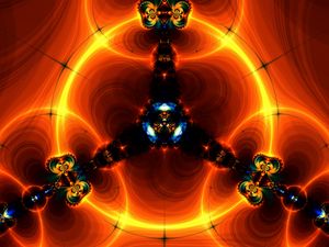 Preview wallpaper fractal, shapes, glow, orange, abstraction