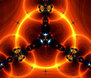 Preview wallpaper fractal, shapes, glow, orange, abstraction