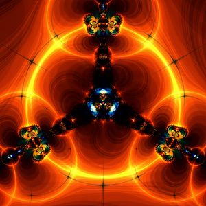 Preview wallpaper fractal, shapes, glow, orange, abstraction