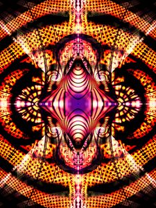 Preview wallpaper fractal, shapes, glow, abstraction, orange