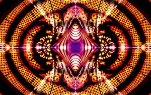 Preview wallpaper fractal, shapes, glow, abstraction, orange