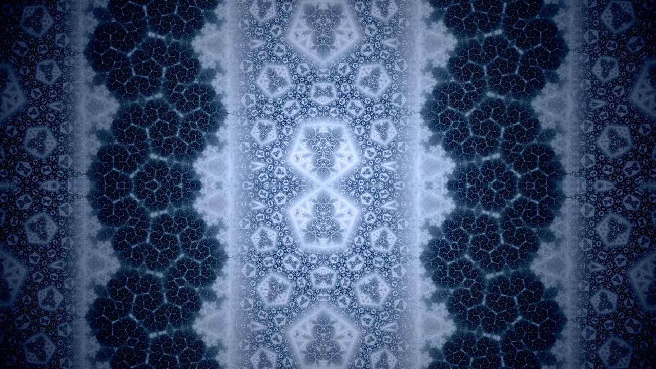Wallpaper fractal, shapes, glow, pattern, blue, abstraction