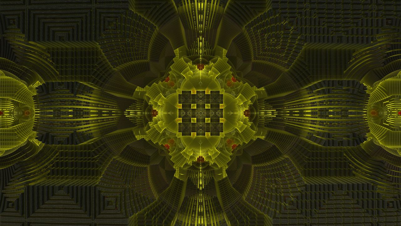 Wallpaper fractal, shapes, green, abstraction
