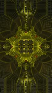 Preview wallpaper fractal, shapes, green, abstraction