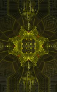 Preview wallpaper fractal, shapes, green, abstraction