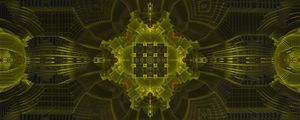 Preview wallpaper fractal, shapes, green, abstraction