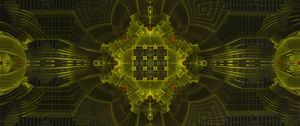 Preview wallpaper fractal, shapes, green, abstraction