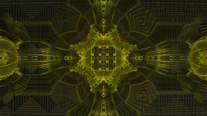 Preview wallpaper fractal, shapes, green, abstraction