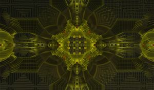 Preview wallpaper fractal, shapes, green, abstraction