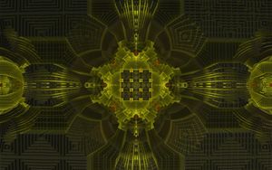 Preview wallpaper fractal, shapes, green, abstraction