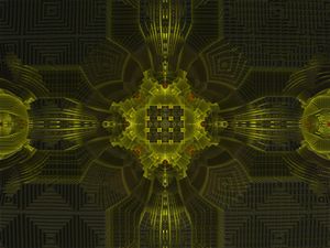 Preview wallpaper fractal, shapes, green, abstraction
