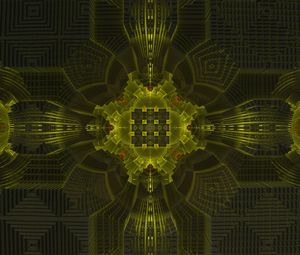 Preview wallpaper fractal, shapes, green, abstraction
