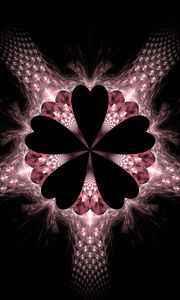 Preview wallpaper fractal, shapes, hearts, abstraction, red