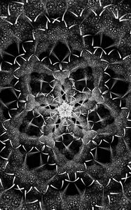 Preview wallpaper fractal, shapes, intersection, black and white