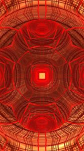 Preview wallpaper fractal, shapes, kaleidoscope, abstraction, red