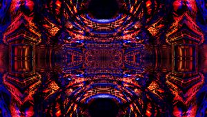 Preview wallpaper fractal, shapes, lines, abstraction, red, blue