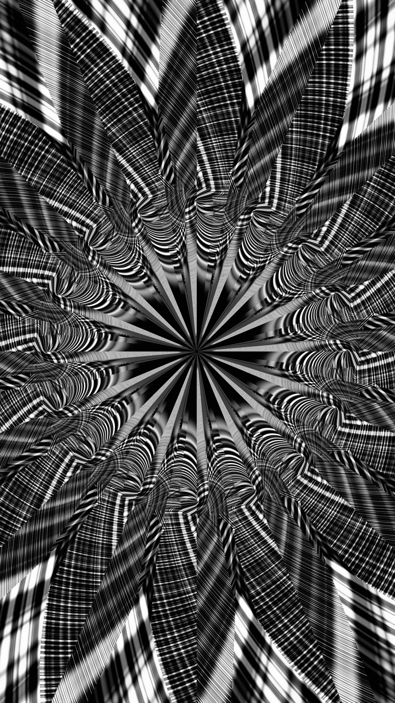 Download wallpaper 1350x2400 fractal, shapes, lines, abstraction, black ...