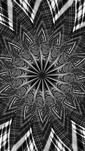 Preview wallpaper fractal, shapes, lines, abstraction, black and white