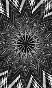 Preview wallpaper fractal, shapes, lines, abstraction, black and white