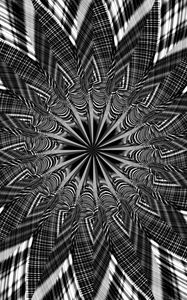 Preview wallpaper fractal, shapes, lines, abstraction, black and white